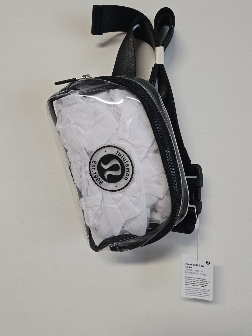 lululemon athletica Black Clear Sling Belt Bag